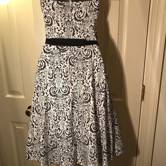 Strapless cotton black white print tulle petticoat - Picture 4 of 11